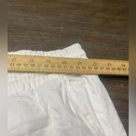 High-Waisted Straight Cropped Plus-Size Linen-Blend Pants XXL Loose fit - Picture 4 of 9